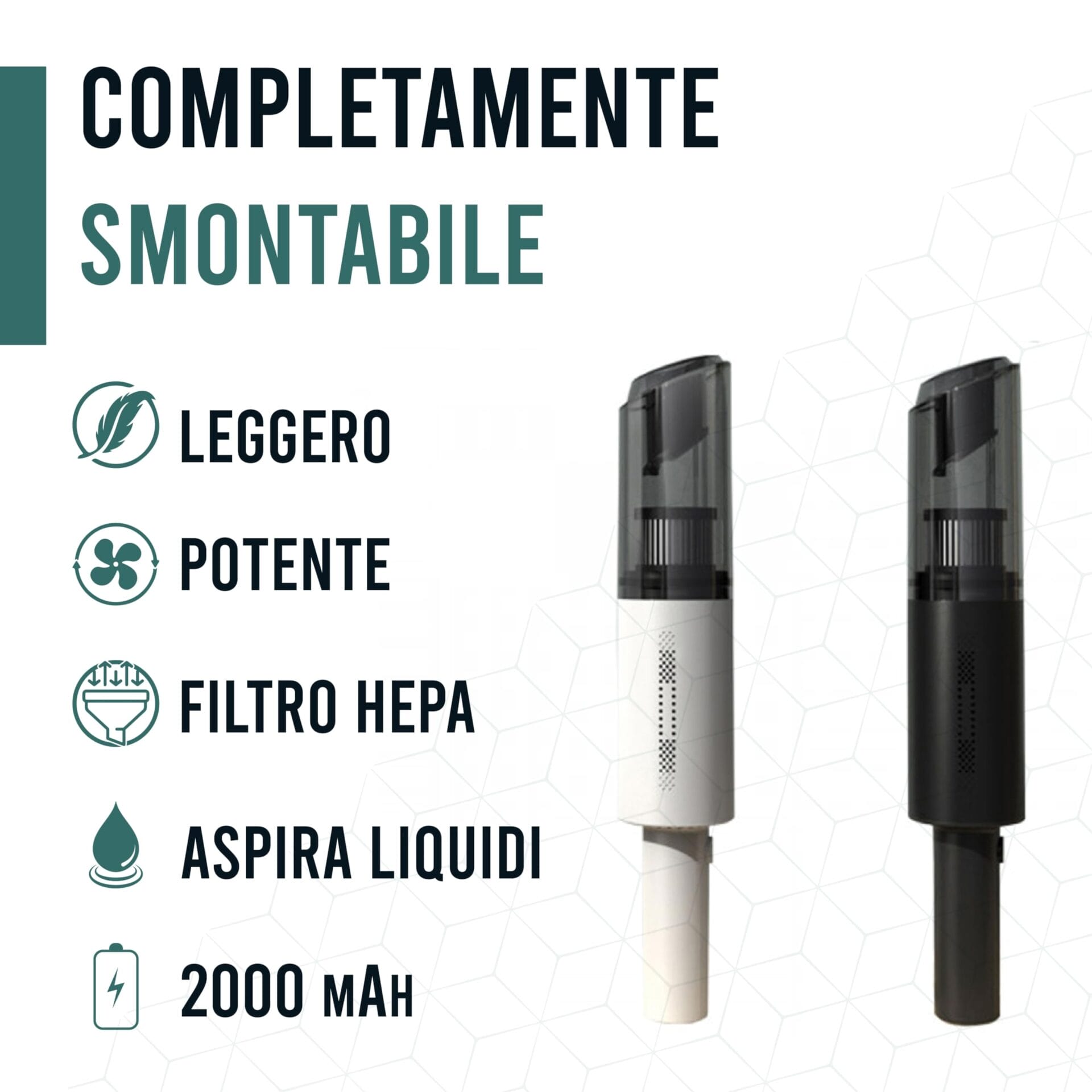 Przenośny odkurzacz samochodowy bezprzewodowy odkurzacz do okruchów - - obrazek 5