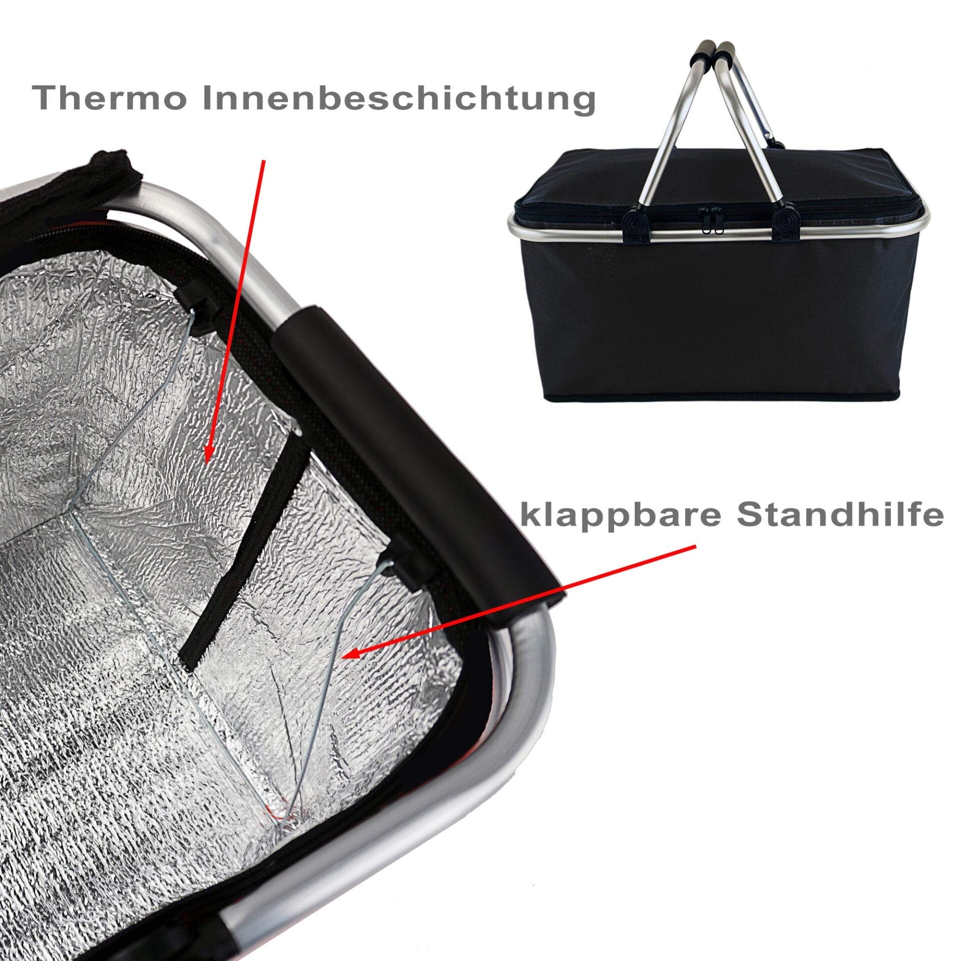 Cepewa Składany kosz na zakupy z funkcją termiczną 30 l torba chłodząca - obrazek 3