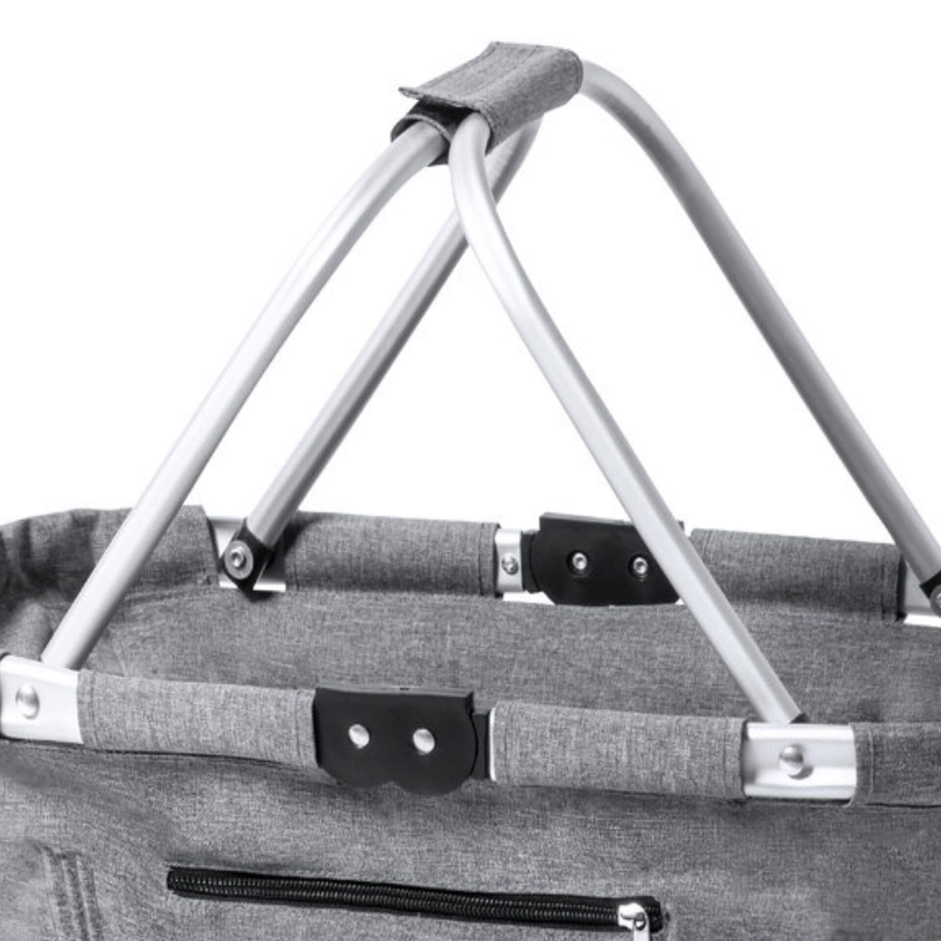 Ekologiczny składany kosz na zakupy z PET z recyklingu z aluminiową ramą - obrazek 3