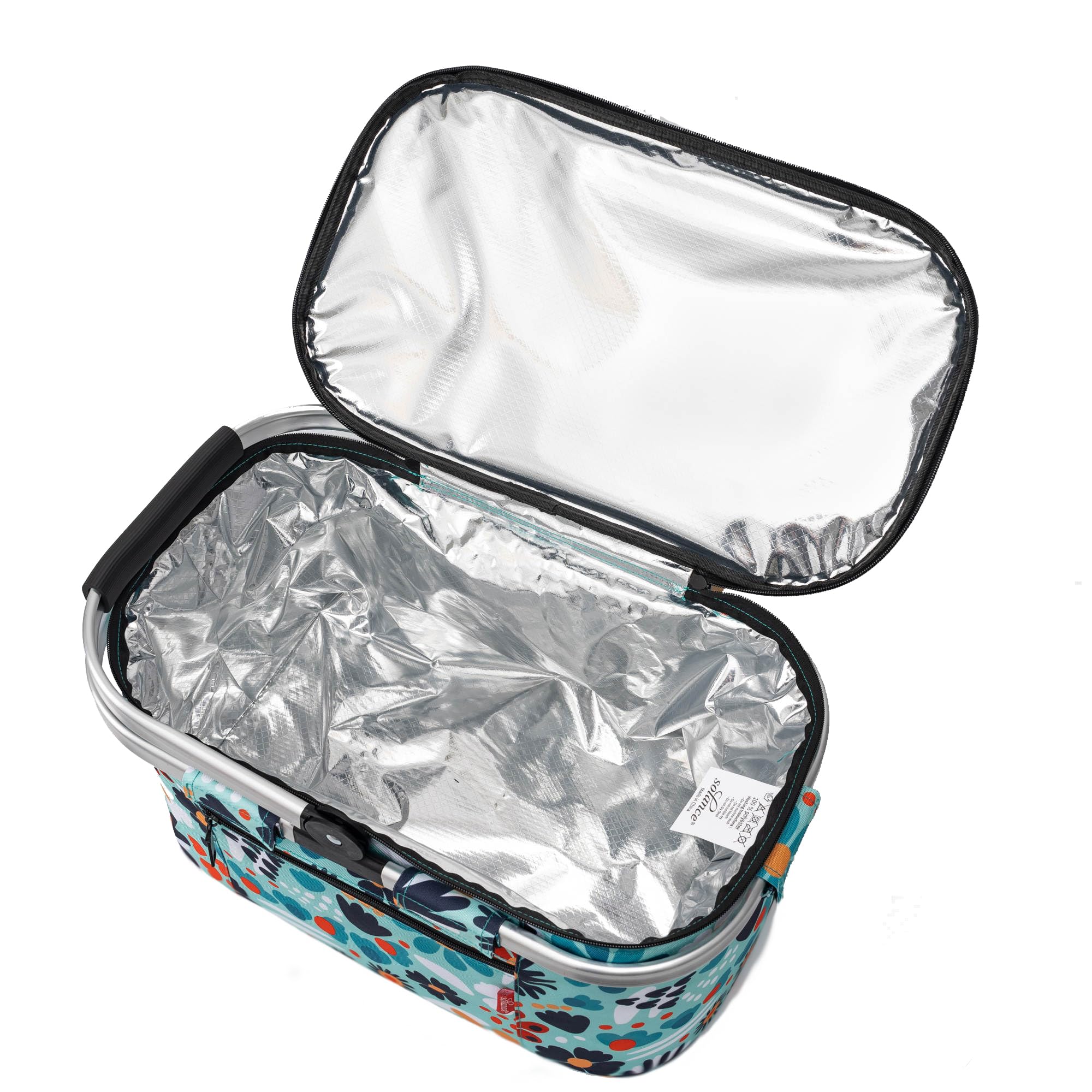 Solance - Składany wodoodporny duży kosz piknikowy, na zakupy lub chło - obrazek 6