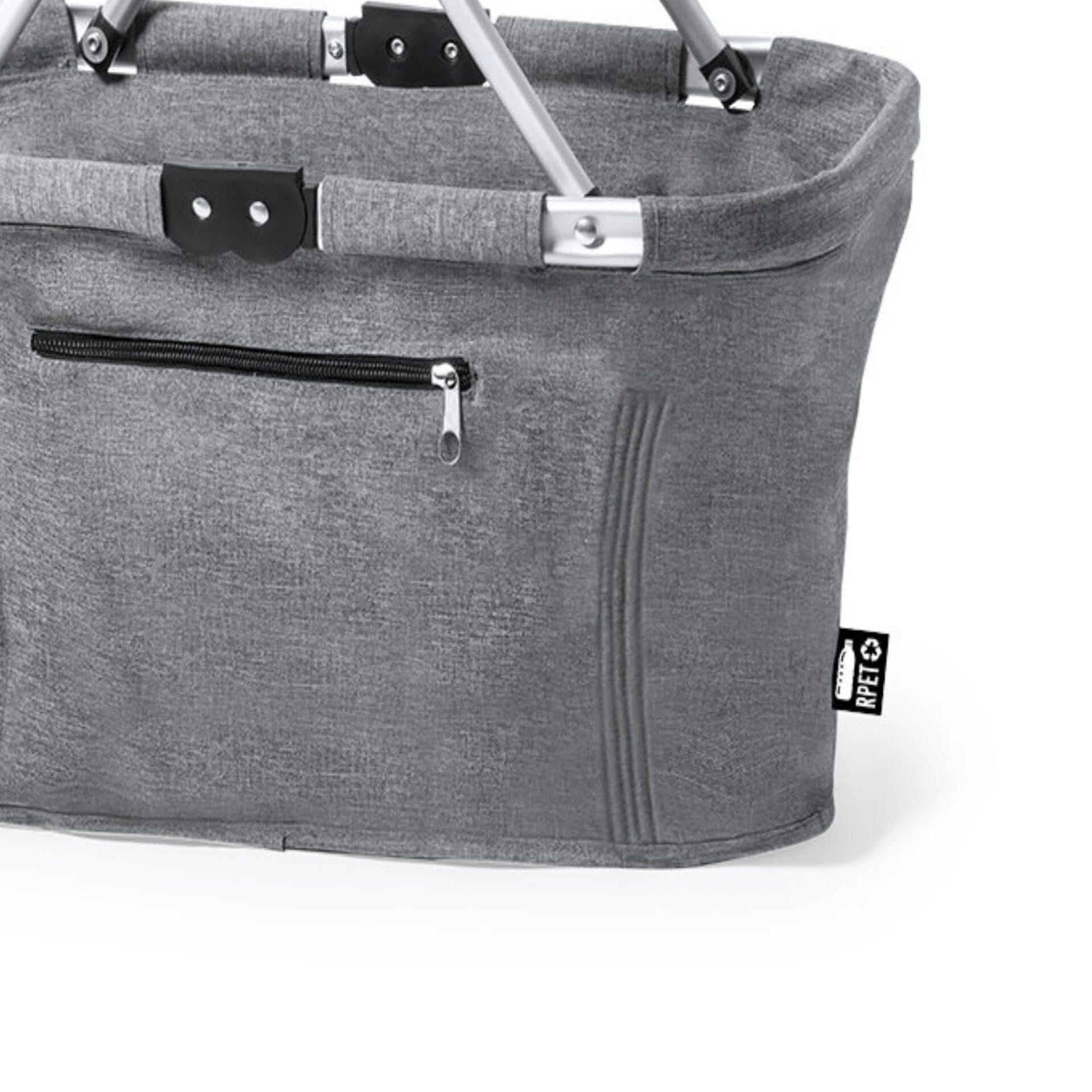 Ekologiczny składany kosz na zakupy z PET z recyklingu z aluminiową ramą - obrazek 2