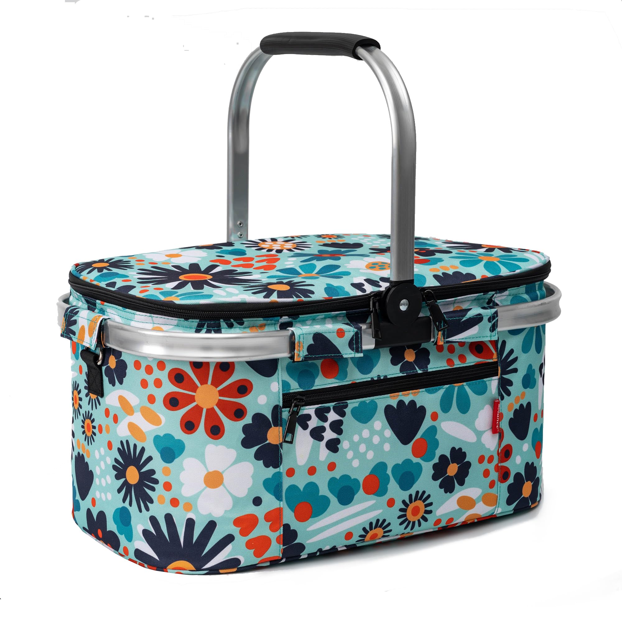 Solance - Składany wodoodporny duży kosz piknikowy, na zakupy lub chło - obrazek 5