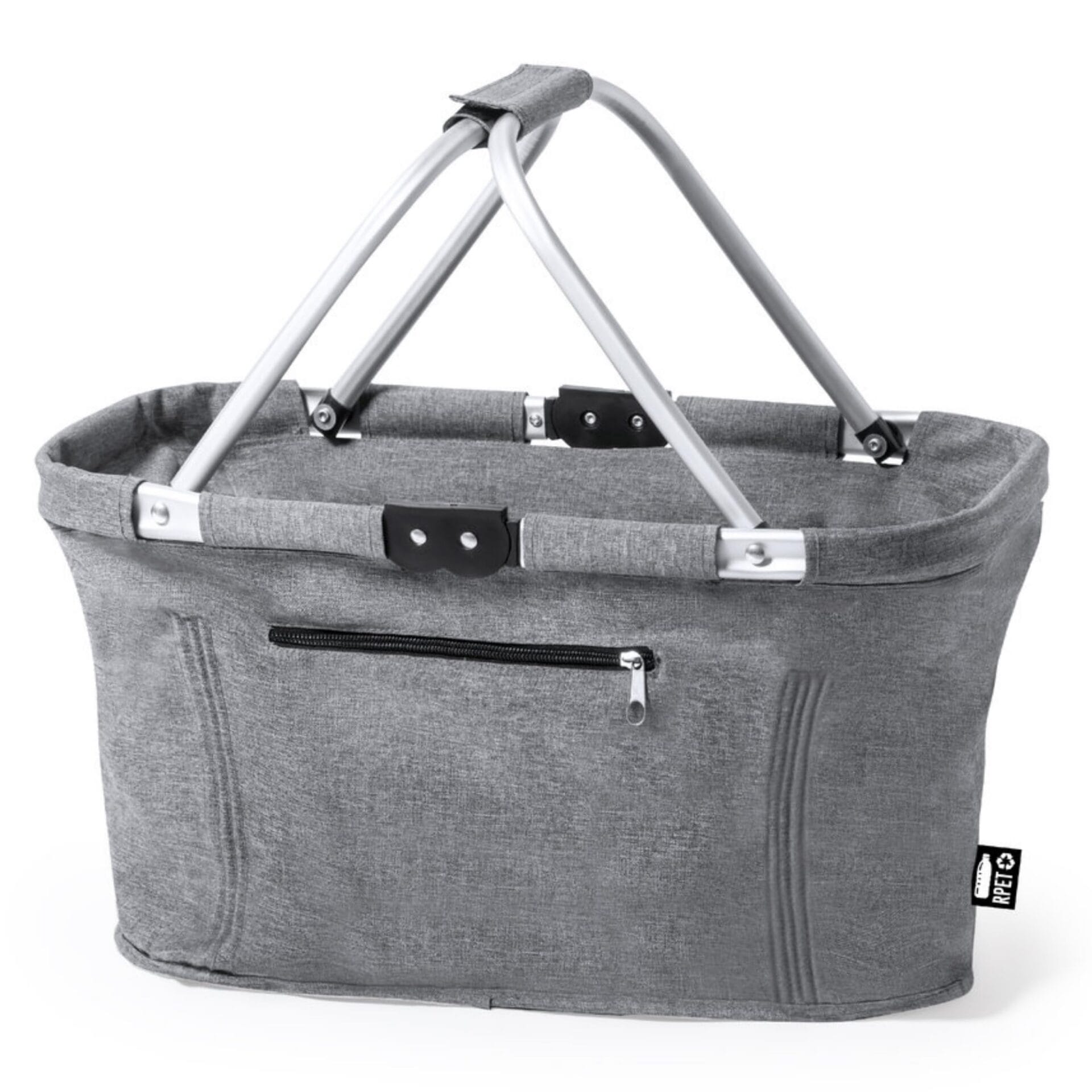 Ekologiczny składany kosz na zakupy z PET z recyklingu z aluminiową ramą