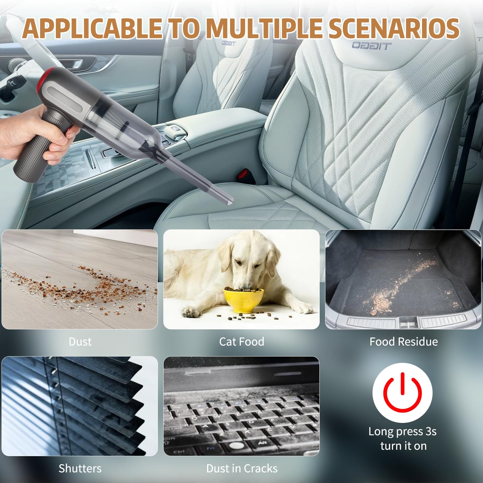 Bezprzewodowy Odkurzacz Ręczny 9000PA Mocny Odkurzacz Ręczny Mini - obrazek 6