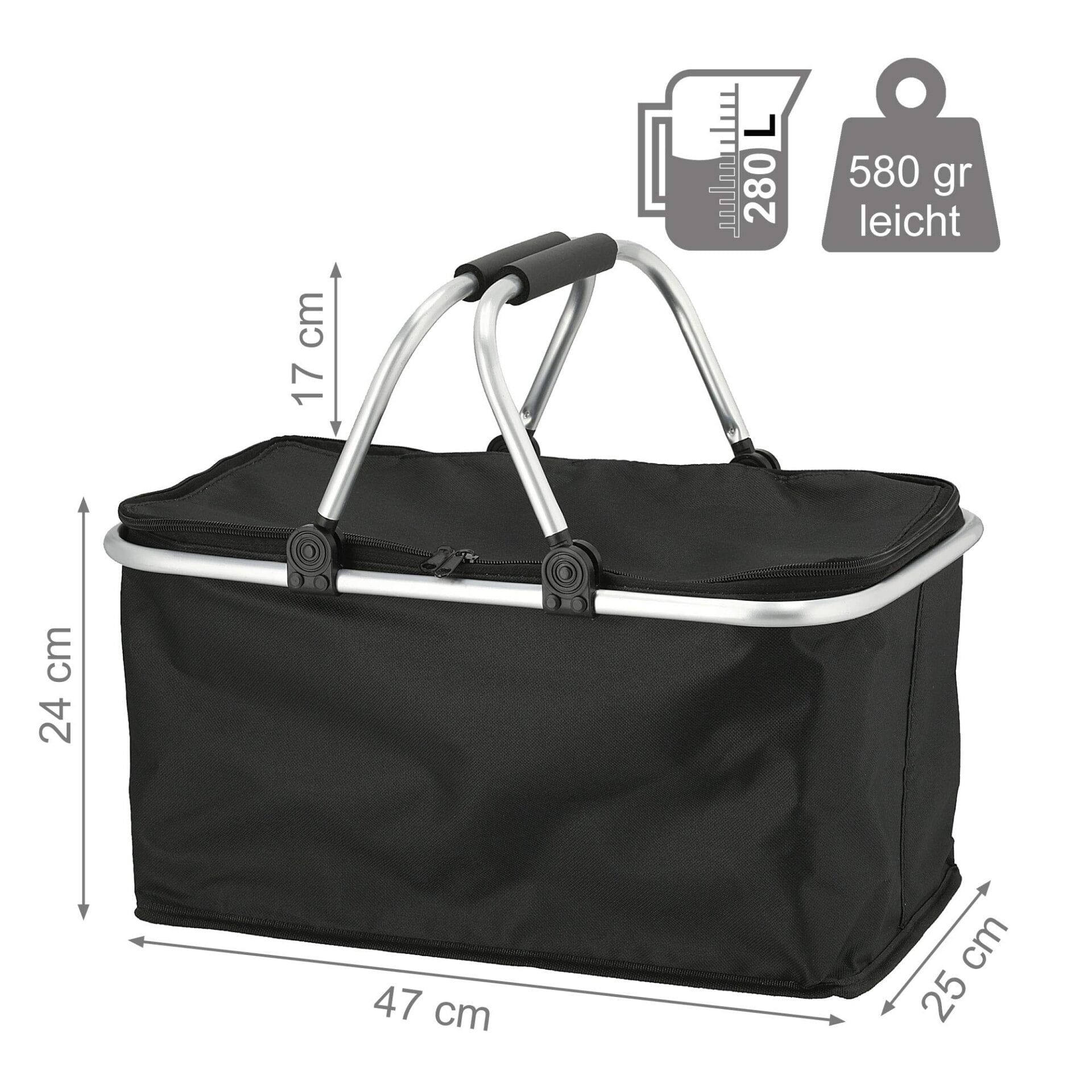 Cepewa Składany kosz na zakupy z funkcją termiczną 30 l torba chłodząca - obrazek 4