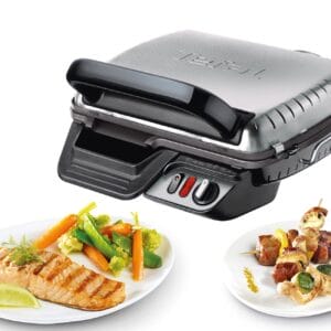 Tefal Ultra Compact Classic Grill Elektryczny - Srebrny/Czarny, 38x21x38 cm, Kontaktgrill 2in1, BBQ, 2000W