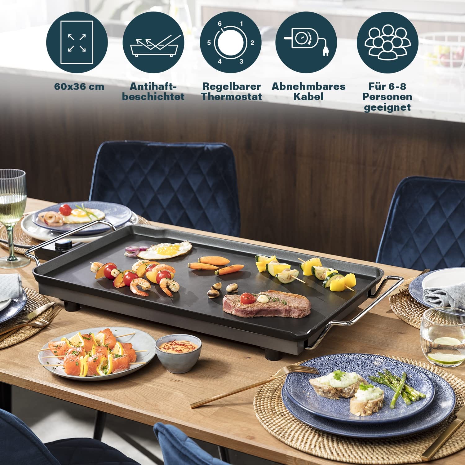 Princess Table Chef Xxl - Płyta Grillowa Teppanyaki O Grubości 4 Mm, 6 - obrazek 4