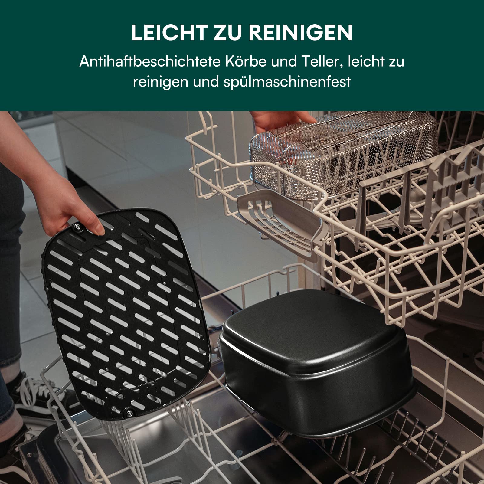 CHEFREE Air Fryer 6L - Ekran dotykowy LED, frytkownica bez oleju z 8 funkcjami, oszczędność energii, czarna AFG01 - obrazek 2