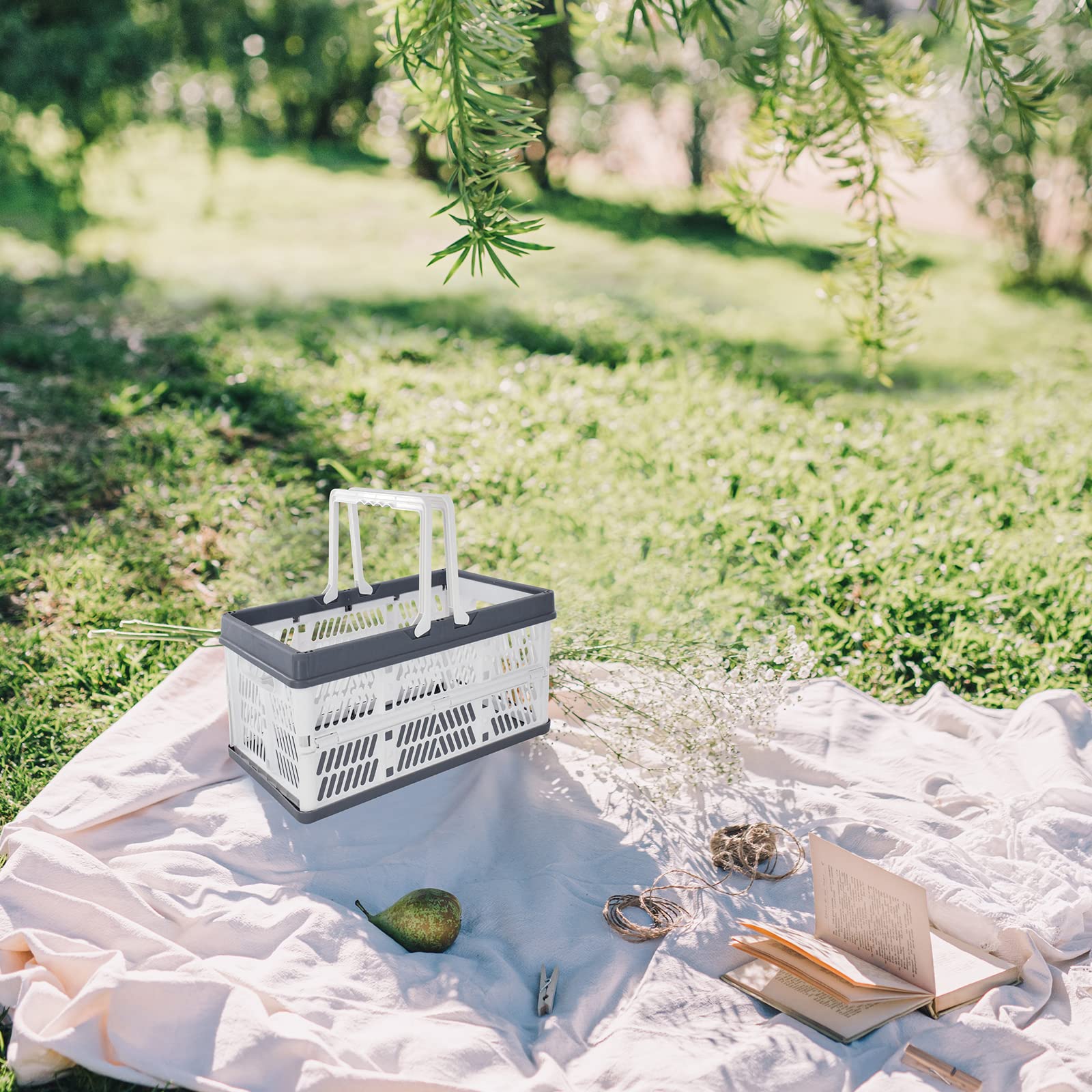 zhaocaidamai Małe składane pudełko z uchwytami pudełko transportowe z - obrazek 2