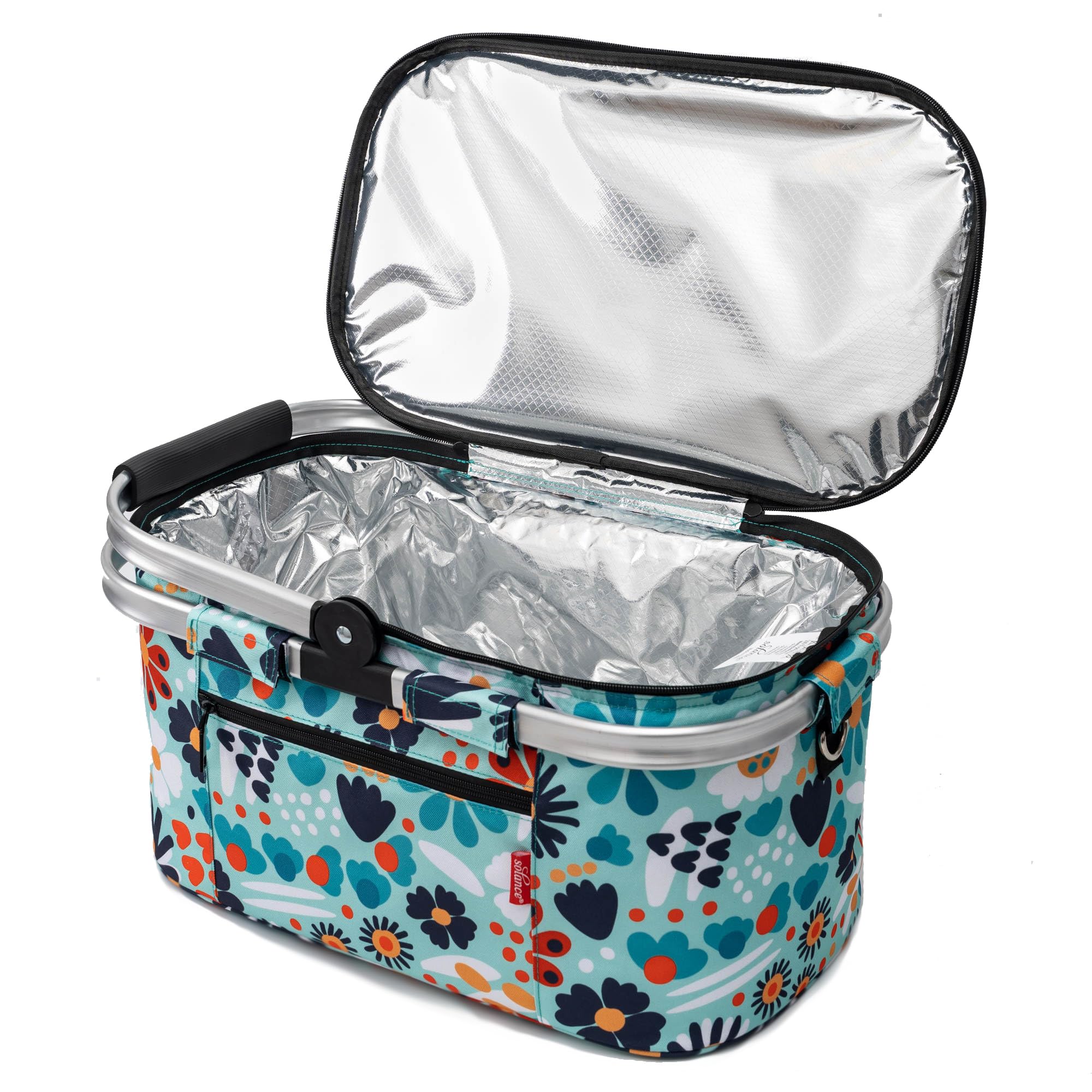 Solance - Składany wodoodporny duży kosz piknikowy, na zakupy lub chło - obrazek 2