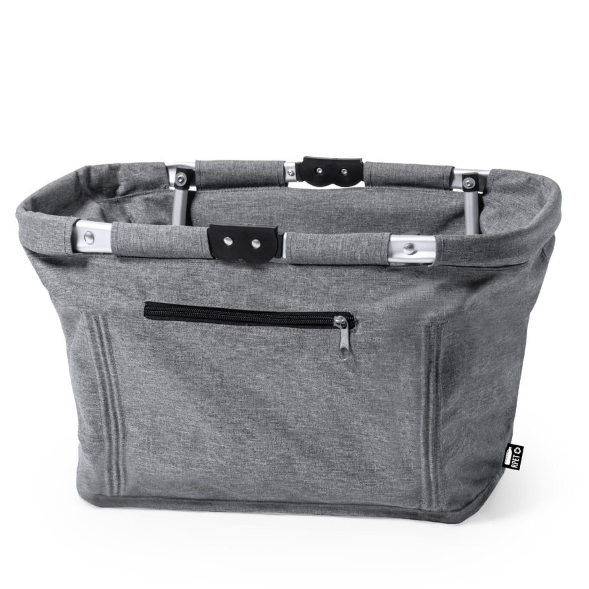 Ekologiczny składany kosz na zakupy z PET z recyklingu z aluminiową ramą - obrazek 4