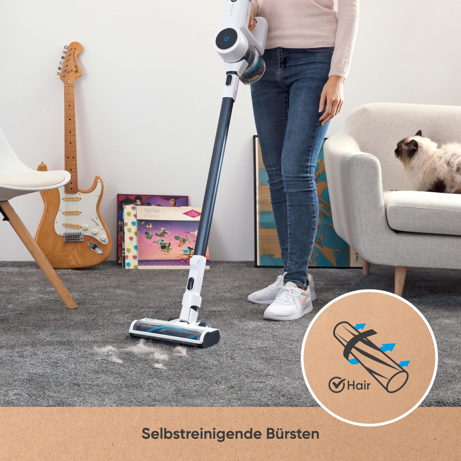 hoogo Odkurzacz akumulatorowy S4 2 w 1 bezworkowy bezprzewodowy czas pracy - obrazek 3