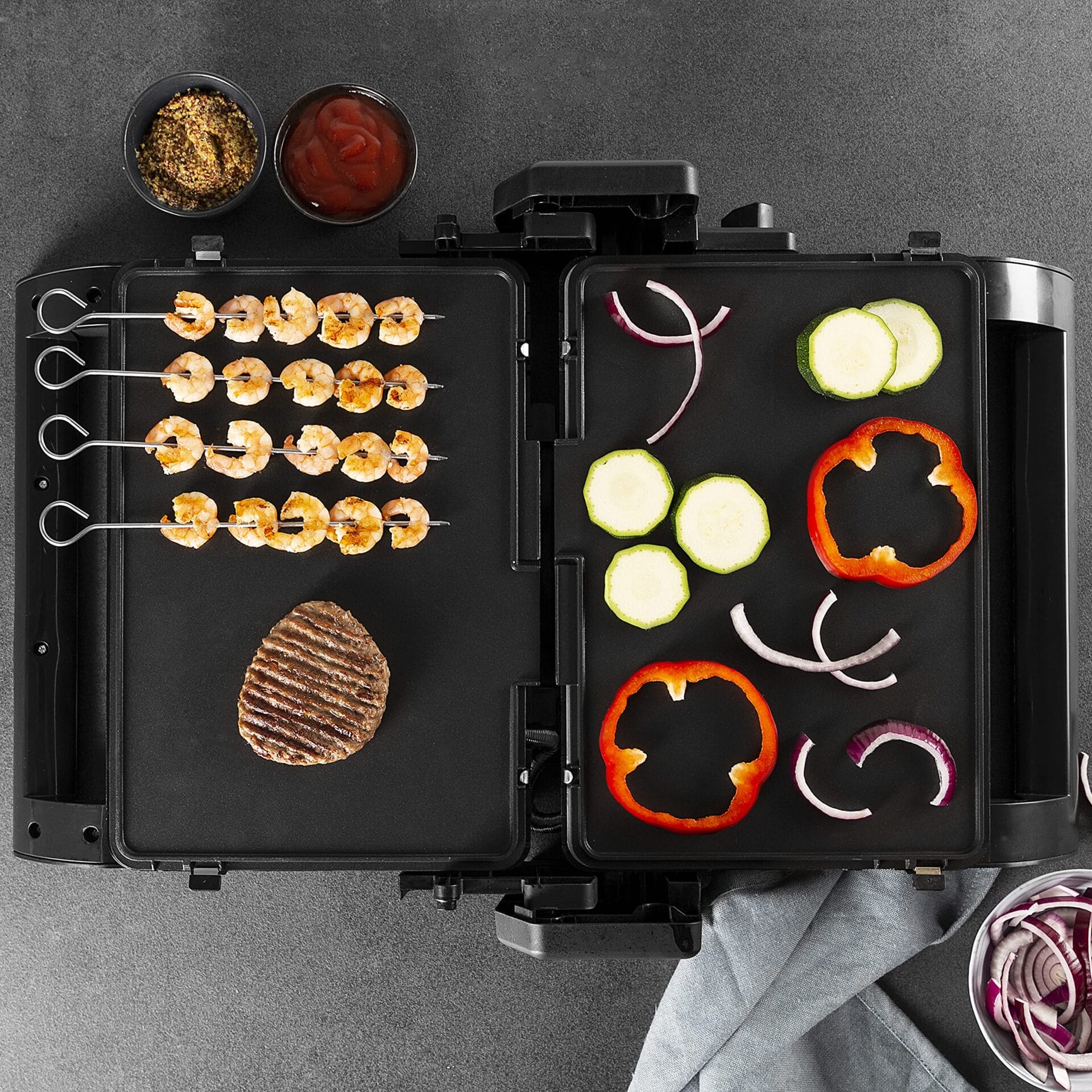 Princess 112536 Multi-Grill 4-w-1, kanapkowy, stykowy, grill stołowy i - obrazek 6