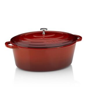 Kela 11943 - Zapiekanka żeliwna z pokrywką, emaliowana, indukcyjna, 95 l, czerwona