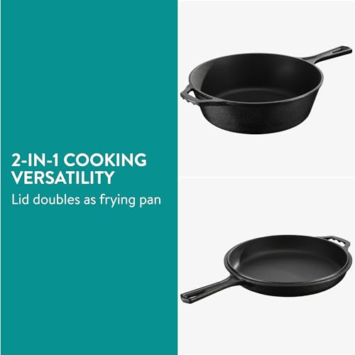 Navaris Żeliwny garnek do zapiekanek 34l – Kociołek holenderski z uchwytem - obrazek 7