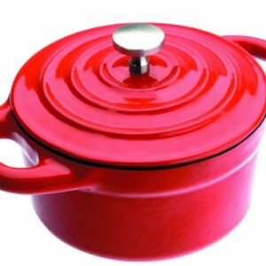 Ibili Mini garnek żeliwny, okrągły, czerwony, 10 x 4,5 cm, odpowiedni