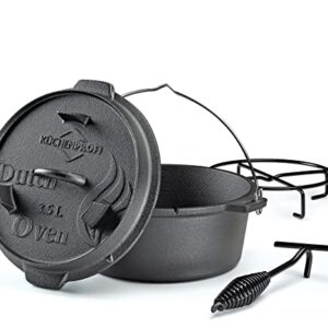 Küchenprofi BBQ Dutch Oven żeliwny garnek żeliwny, 3,5 l, Ø 24 cm, bez