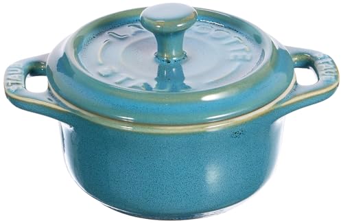 Staub Mini Cocotte Round 4 szt. 200 ml Antique Turkusowy – Wysokiej Jakości Garnki - obrazek 6