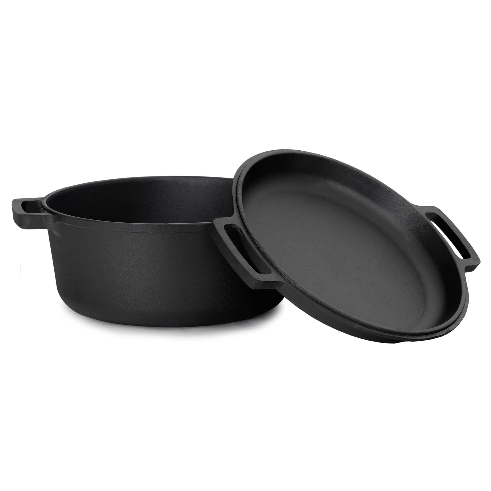 Garnek żeliwny 4 l typu Dutch Oven Ø 24 cm, z pokrywką patelnia 2 w 1, - obrazek 7