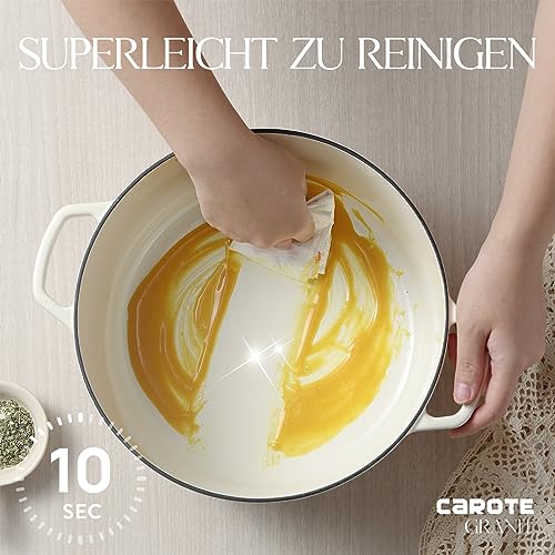 CAROTE Żeliwny Garnek Emaliowany 26 cm/5 l do Pieczenia i Duszenia - obrazek 6