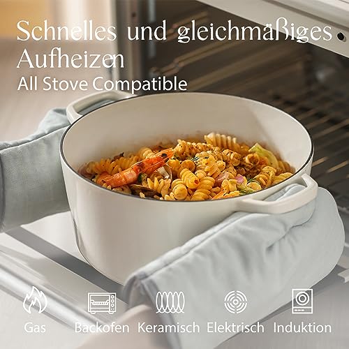 CAROTE Żeliwny Garnek Emaliowany 26 cm/5 l do Pieczenia i Duszenia - obrazek 5