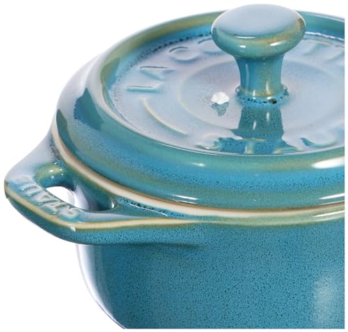 Staub Mini Cocotte Round 4 szt. 200 ml Antique Turkusowy – Wysokiej Jakości Garnki - obrazek 2