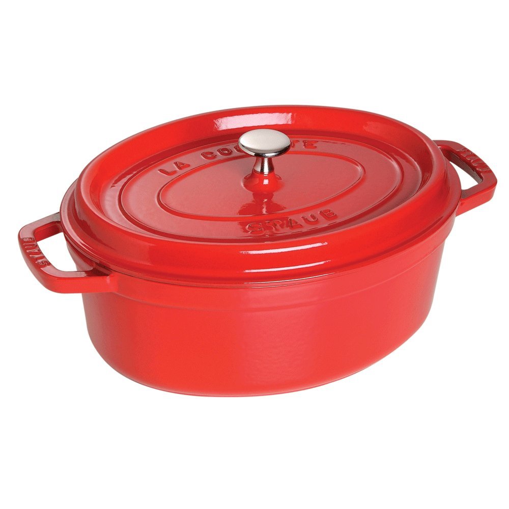 STAUB Cocotte Żeliwna 85 g Wiśnia – Garnki Francuskie, Odporne na Wysoką Temperaturę