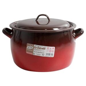 Esmaltaciones der Stern Feuer – Wypukły garnek 22 cm z pokrywką 6,4 l