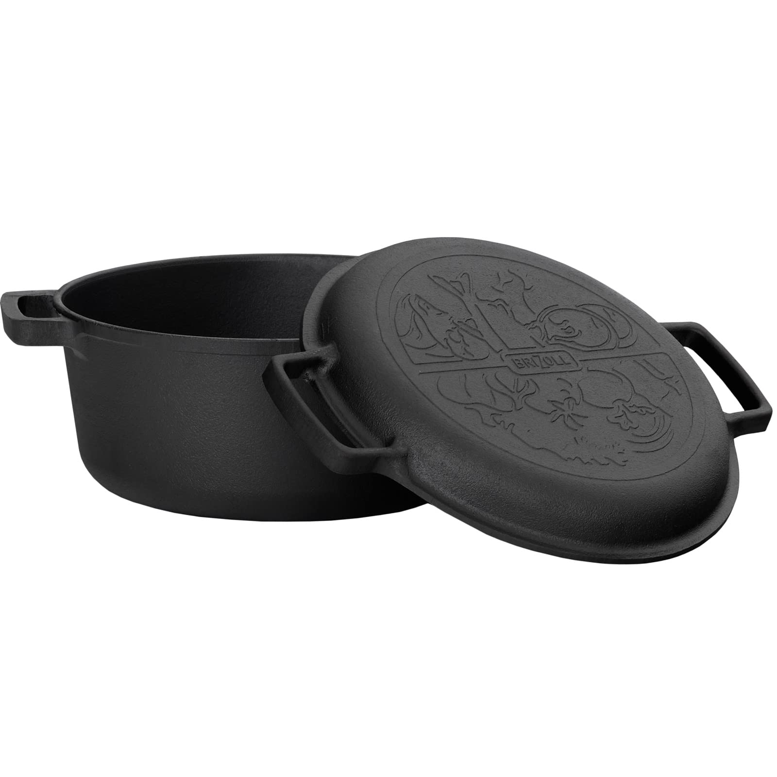 Garnek żeliwny 4 l typu Dutch Oven Ø 24 cm, z pokrywką patelnia 2 w 1,