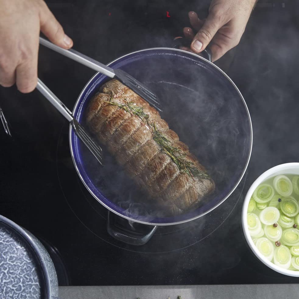 Patelnia indukcyjna BK Fortalit 22 cm z pokrywką, odporna na piekarnik, czarna - obrazek 4