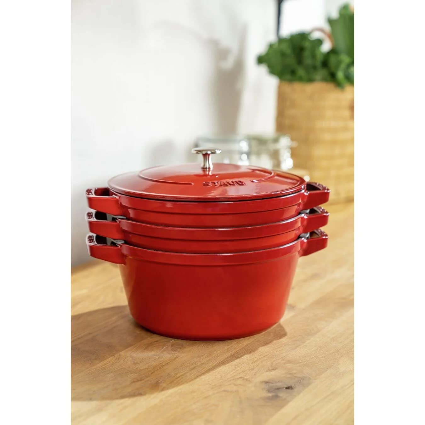 Staub La Cocotte – Zestaw 3 okrągłych garnków do pieczenia potraw - obrazek 4