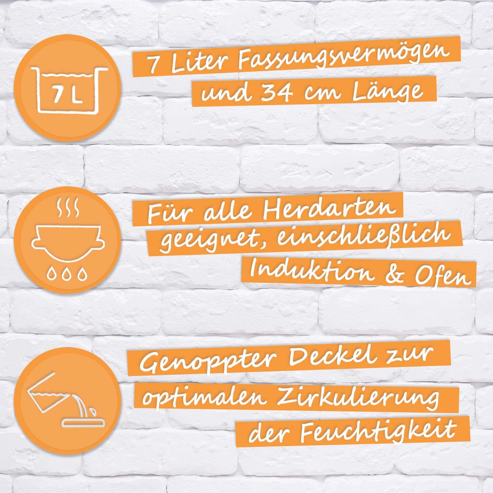 Uniwersalne żeliwne naczynie do pieczenia 7L – Dutch Oven z pokrywką 34cm - obrazek 5