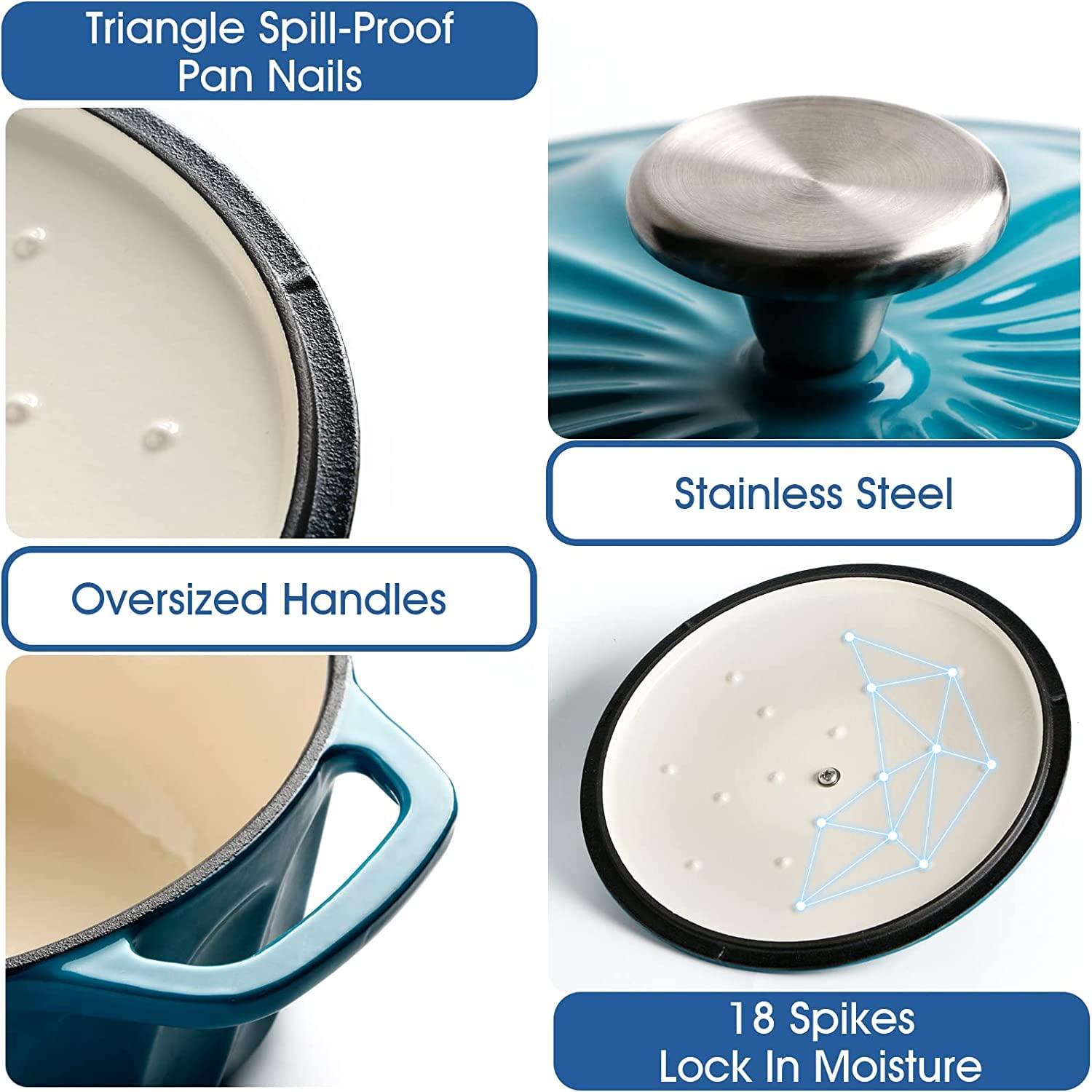 Emaliowany garnek żeliwny 24 cm z pokrywką - wytrzymały kociołek holenderski - obrazek 3