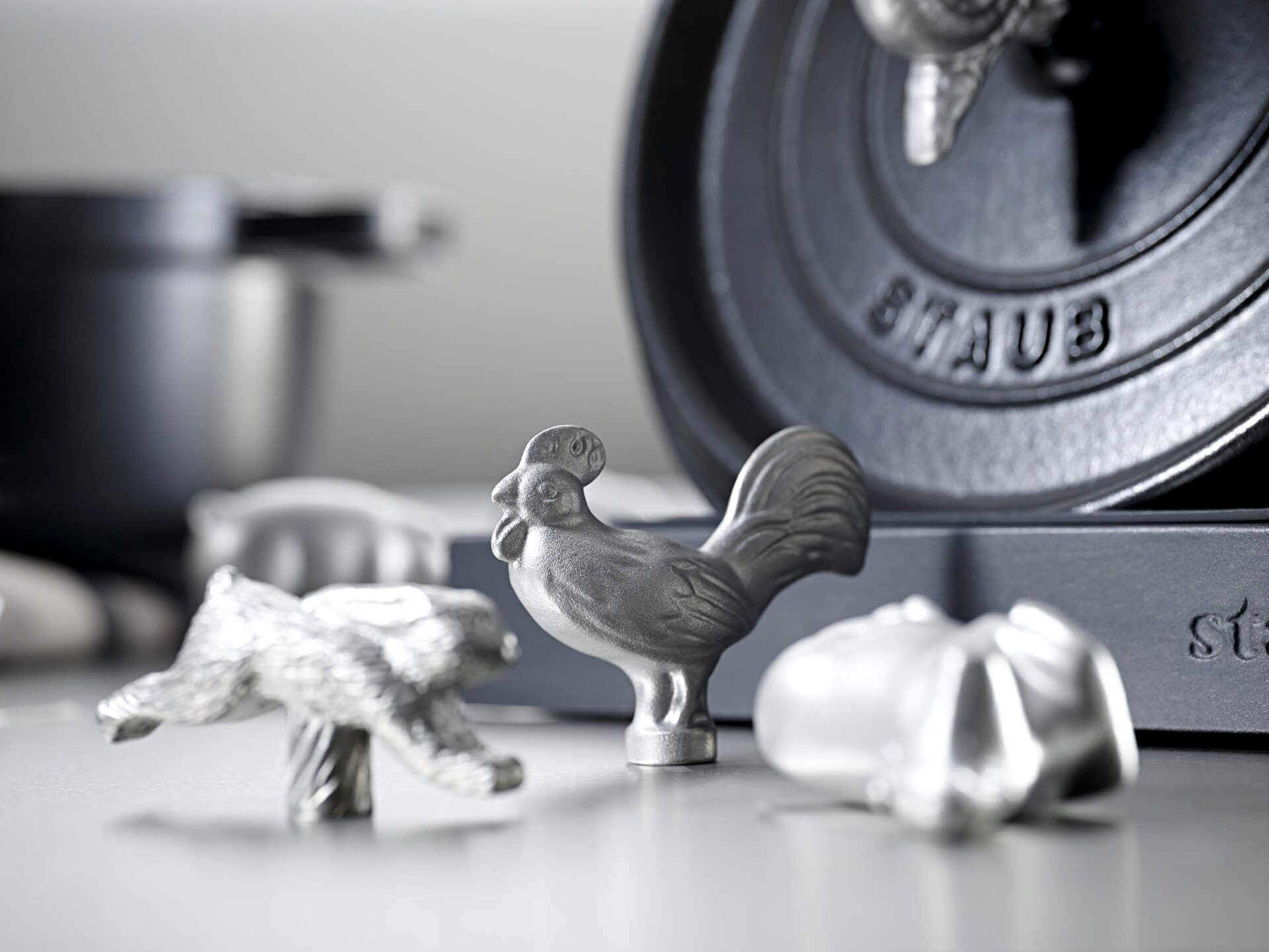 Staub Deckelknopf Hahn, Edelstahl, Silber, 7.5 x 2.5 x 5.5 cm, 1 Einhe - obrazek 6