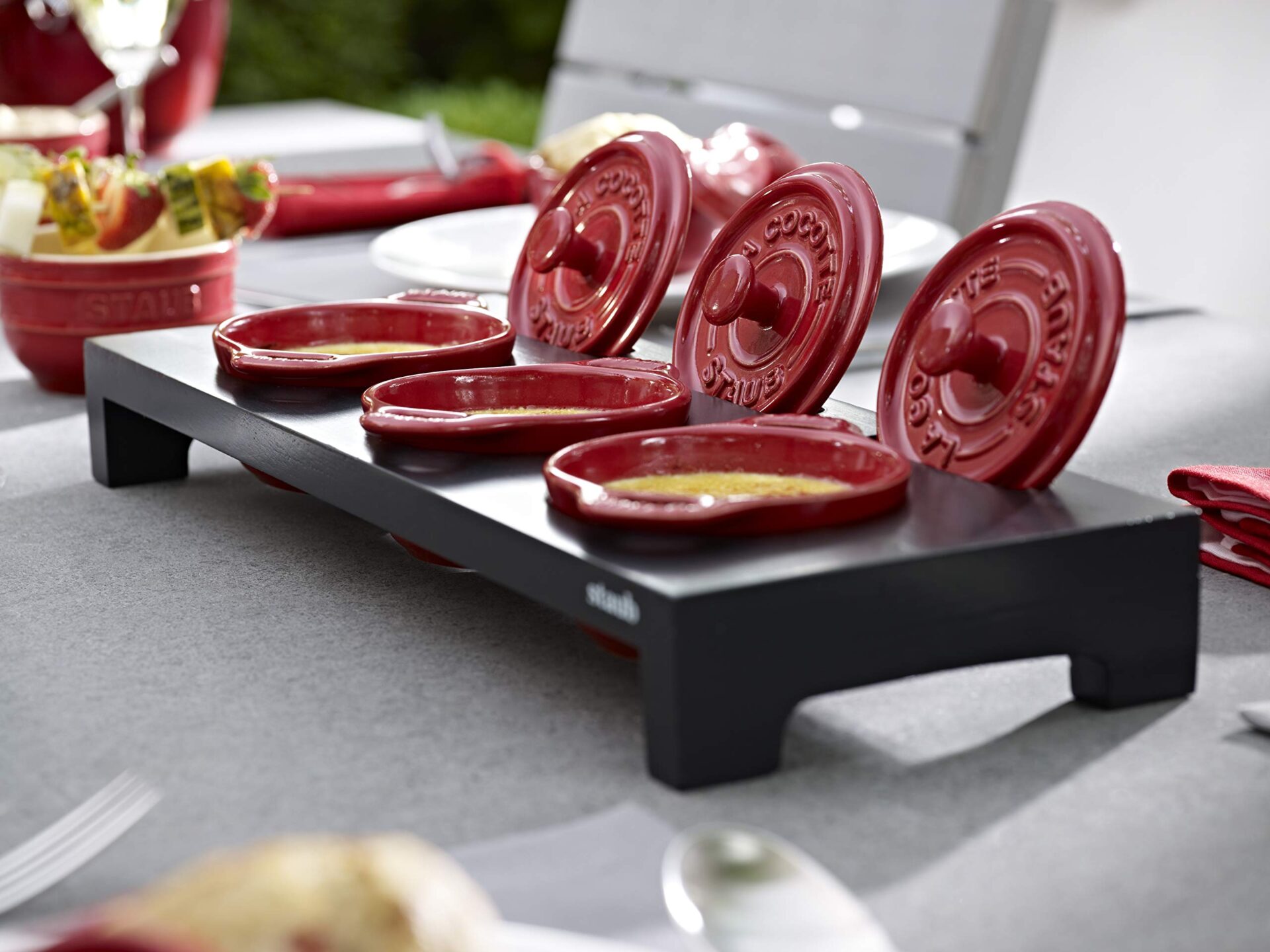 STAUB Mini stojak na koktajle, żeliwny, czarny, 42 x 16 x 5 cm - obrazek 2