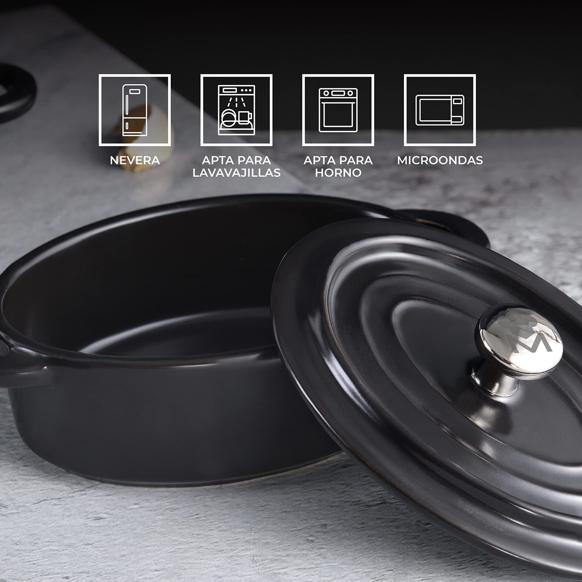 Garnki MasterPro Cook – Wytrzymałe, Indukcyjne, Do Pieczenia – Czarny - obrazek 3