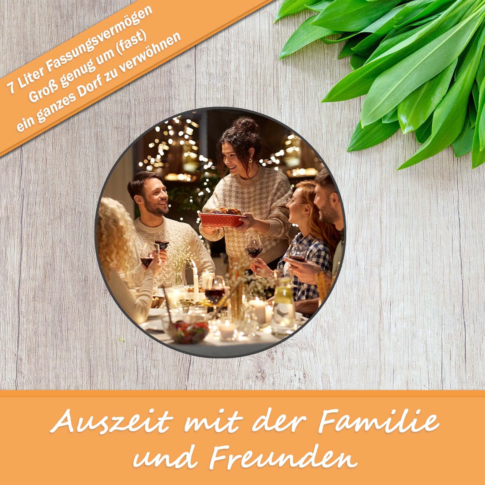 Uniwersalne żeliwne naczynie do pieczenia 7L – Dutch Oven z pokrywką 34cm - obrazek 2