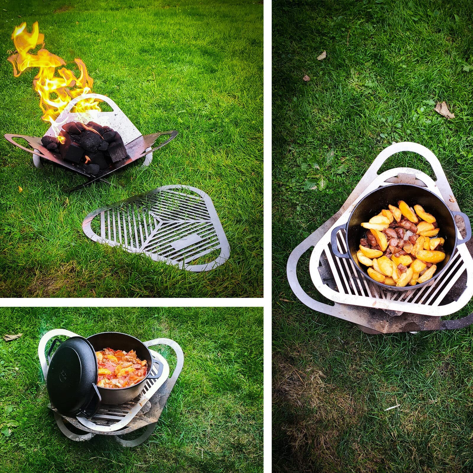 Garnek żeliwny 4 l typu Dutch Oven Ø 24 cm, z pokrywką patelnia 2 w 1, - obrazek 6