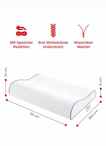 Ergo Foam Ortopedyczna poduszka z pianki z pamięcią kształtu antybakteryjna oddychająca tkanina poduszka ortopedyczna z podparciem karku - obrazek 7
