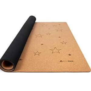 Bezpieczna i przyjemna mata do zabawy dla dzieci i niemowląt z naturalnych materiałów, antypoślizgowa i antyalergiczna, w zestawie z torbą do noszenia - gwiazdy 160 x 110 cm