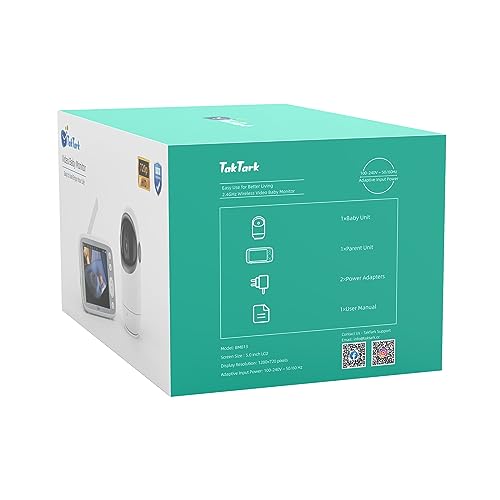 TakTark Baby Monitor, 5.0" Baby Monitor wideo i audio 720P HD 3050mAh - obrazek 5