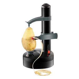 Elektryczna Obieraczka do Ziemniaków i Owoców z 3 Ostrzami - Automatyczna Maszyna do Obierania Warzyw i Jabłek (Czarny)