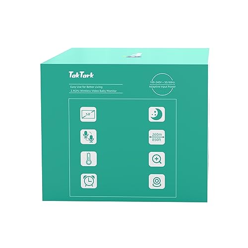 TakTark Baby Monitor, 5.0" Baby Monitor wideo i audio 720P HD 3050mAh - obrazek 3