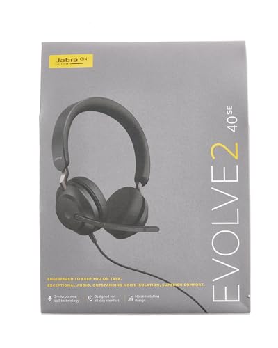 Jabra Evolve2 40 SE - Przewodowy zestaw słuchawkowy stereo z redukcją szumów, 3 mikrofonami i technologią USB C - Czarny - obrazek 8