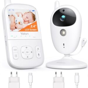 YOTON Baby Monitor 27 cala: Wideo, Czujnik temperatury, Komunikacja dwukierunkowa, Tryb głosowy, Nocturne, Widzenie - YB04