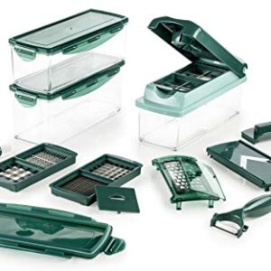 Genius Nicer Dicer Plus - kompletny zestaw akcesoriów kuchennych 18 części, tworzywo sztuczne, szmaragdowa zieleń, 26 x 9 x 13 cm
