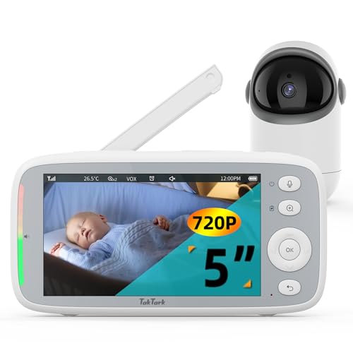 TakTark Baby Monitor, 5.0" Baby Monitor wideo i audio 720P HD 3050mAh