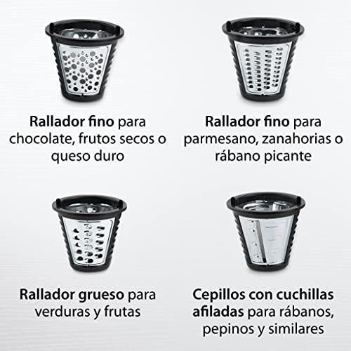 Elektryczna tarka kuchenna Ade KA1802 w kolorze nieutlenianym czarnym/srebrnym 20.5 x 15 x 28.3 cm - obrazek 11