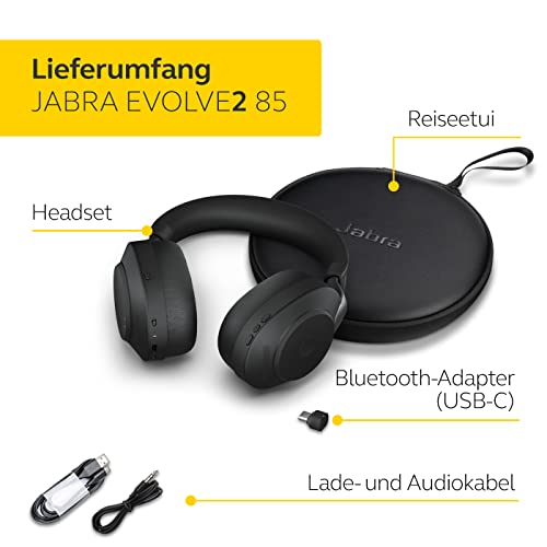 Jabra Bezprzewodowy zestaw słuchawkowy Evolve2 85 z redukcją szumów sł - obrazek 7