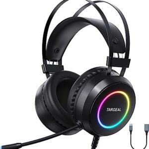 Zestaw słuchawkowy do gier Y-YOPZI z mikrofonem 3D Surround Sound, Noise Cancelling i RGB Lights - Czarny, 7.1 Surround Sound